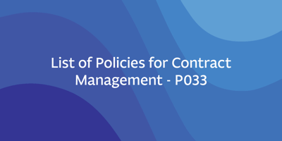 List of Policies for Contract Management – P033
