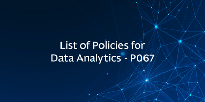 List of Policies for Data Analytics – P067