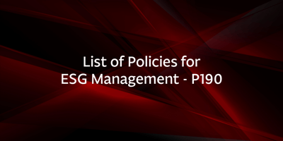 List of Policies for ESG Management – P190