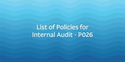 List of Policies for Internal Audit – P026