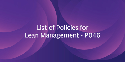 List of Policies for Lean Management – P046