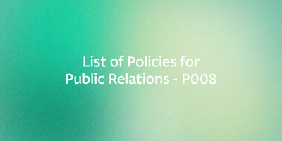List of Policies for Public Relations - P008