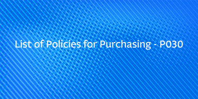 List of Policies for Purchasing – P030
