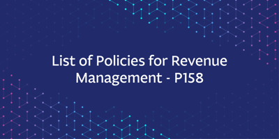 List of Policies for Revenue Management – P158