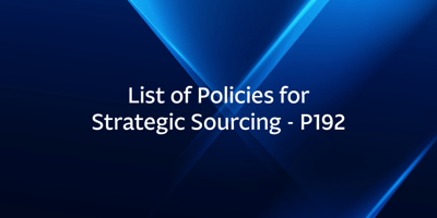 List of Policies for Strategic Sourcing – P192